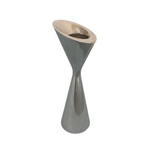 Vintage 1994 Nambe Nova Candlestick Candle Holder 6045 by Karin Rashid Pair